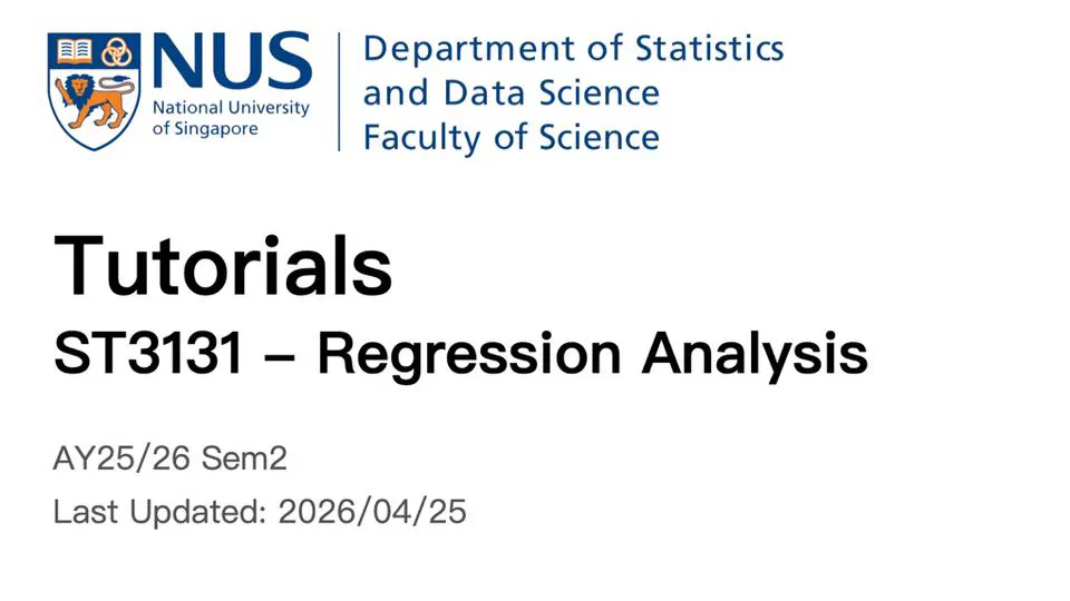 ST3131 Tutorial Materials